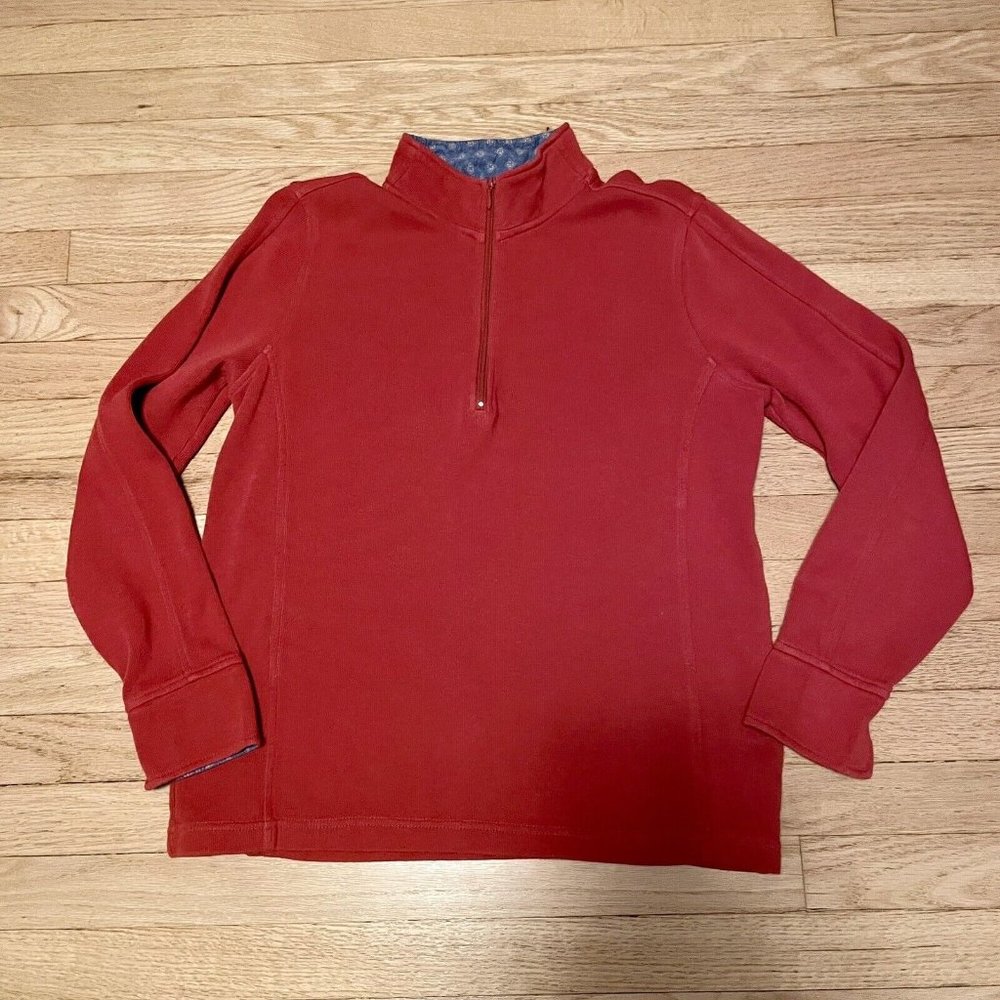 Orvis Pullover Sweater Women’s Size M Orange 1/4 Zip